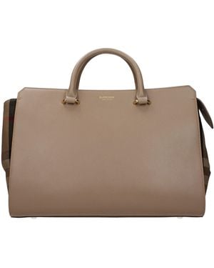 Burberry Beige Leather Handbag - Brown