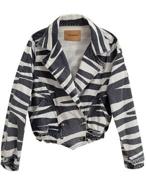 retroféte Black And White Cotton Blazer