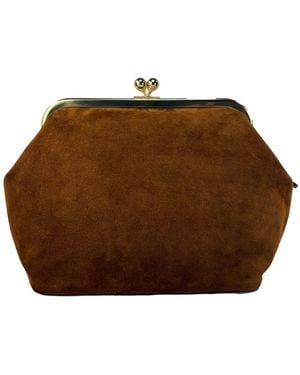 COACH Kisslock Frame 27 Suede Bag - Brown