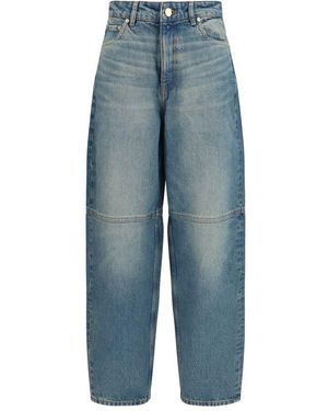 Ganni Blue Cotton Tapered Jeans
