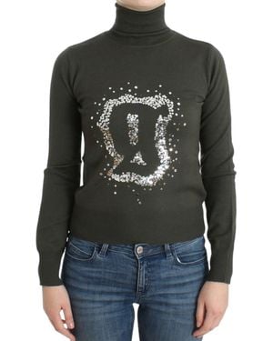 John Galliano Green Wool Turtleneck Jumper - Black