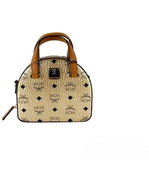 MCM Half Moon Mini Round Top Tote Crossbody Bag - Black