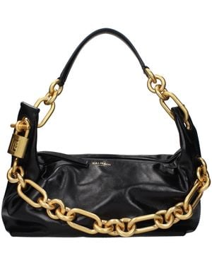 Balmain Shoulder Bags Leather - Black