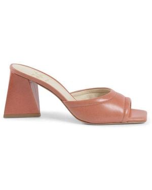 19V69 Italia by Versace Orange Leather Platform Sandals - Pink