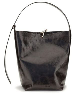 Benedetta Bruzziches Black Calf Leather Bos Taurus Backet Bag