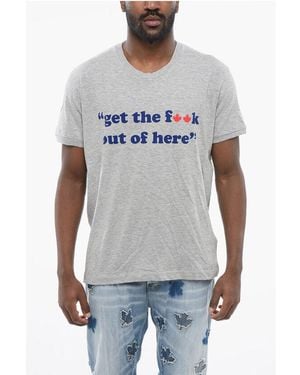 DSquared² Crew Neck Out Of Here Cotton T - Gray