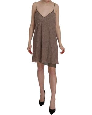 Pink Memories Cotton Green Spaghetti Strap A-line Mini Dress - Black