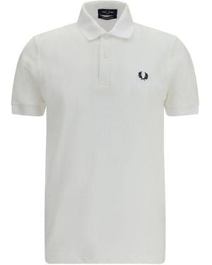 Fred Perry White Cotton Polo Shirt