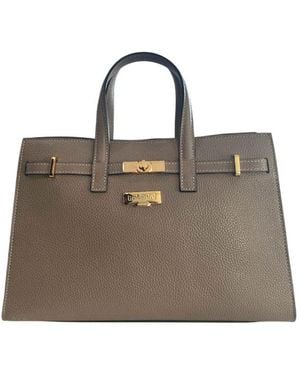 Baldinini Brown Leather Handbag - Grey