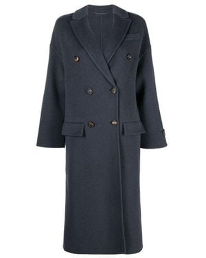 Brunello Cucinelli Blue Wool Coat
