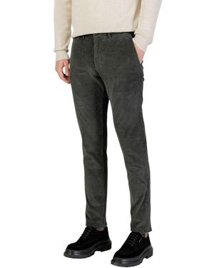 Borghese Green Cotton Casual Pants - Black