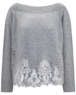Ermanno Scervino Gray Cashmere Sweater