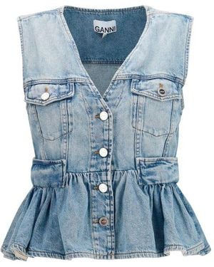 Ganni Blue Cotton Denim Jacket