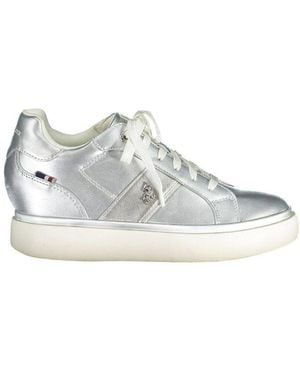 U.S. POLO ASSN. Silver Polyester Trainer - White