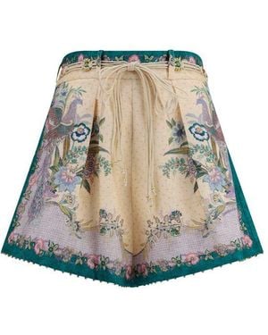 Zimmermann Multicolor Linen Bermuda Shorts - Brown