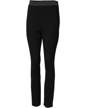Dolce & Gabbana Black Wool Leggings Stretch Pants