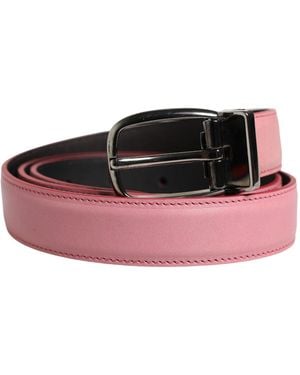 Dolce & Gabbana Classic Leather Metal Buckle Belt Calf - Pink