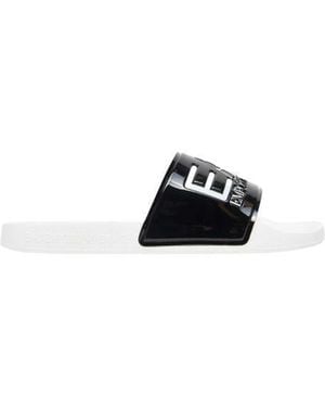 EA7 Black And White Pvc Slippers