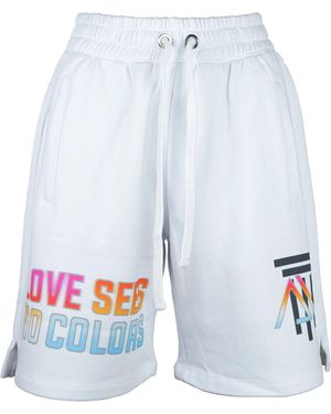 DIEGO VENTURINO White Cotton Short - Blue