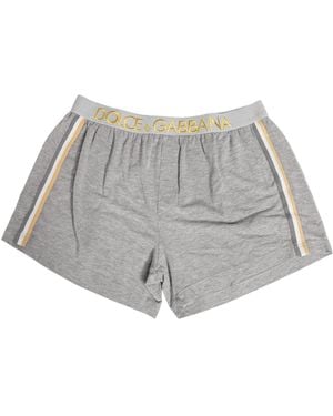 Dolce & Gabbana Grey Logo Waistband Cotton Men Boxer Underwear