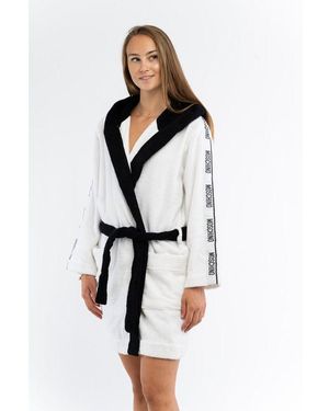 Moschino Multicolour Cotton Bathrobe - White