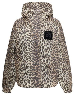 Ganni Multicolor Nylon Rain Coat - Gray