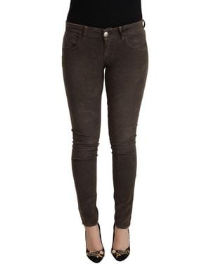 Acht Brown Cotton Slim Fit Denim Low Waist Jeans - Black