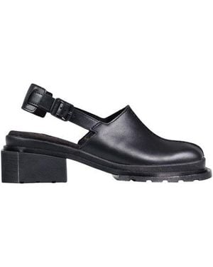 Dr. Martens Black Leather Mules - Blue