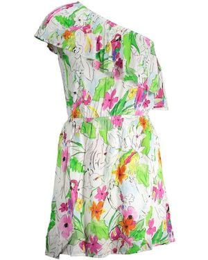 Desigual White Viscose Dress - Green