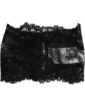 Dolce & Gabbana Lace Bandeau Bustier Top Sheer Stretch Underwear - Black
