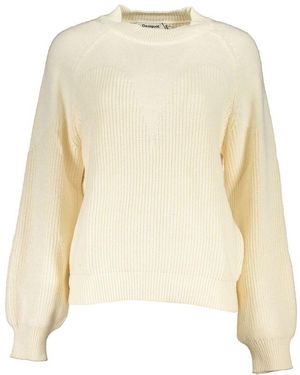 Desigual Chic Turtleneck Jumper With Contrast Details - Natural