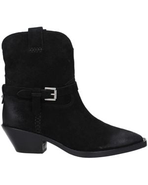 Ash Black Leather Ankle