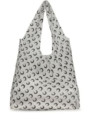 Marine Serre Polyurethane Shoulder Bag - White