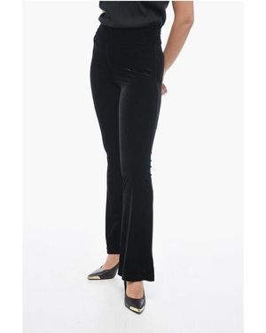 Dont At Me Label Stretch Chenille Bootcut Trousers - Black