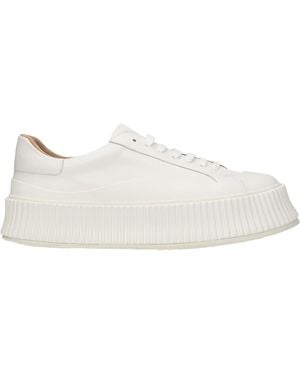 Jil Sander White Leather Platform Sneakers