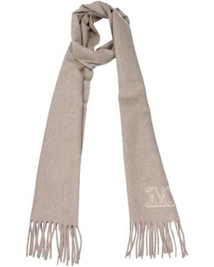 Max Mara Beige Cashmere Scarf - Natural