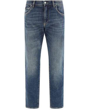 Dolce & Gabbana Blue Elastane Straight