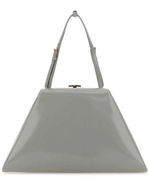 Prada Gray Leather Handbag