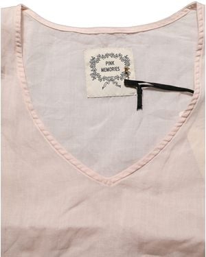 Pink Memories Light Pink Linen V - Natural