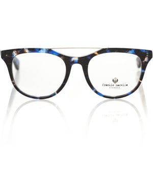 Frankie Morello Geometric Havana Wayfarer Eyeglasses - Blue