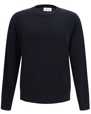 Laneus Black Cotton Sweatshirt - Blue