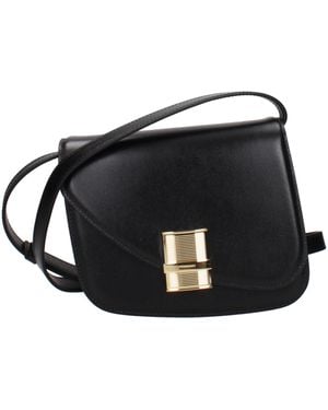 Ferragamo Black Leather Crossbody Bag