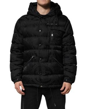 Dolce & Gabbana Patterned Puffer Jacket - Black