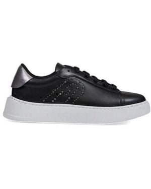 Furla Studded Platform Trainer Leather Shoes - Black