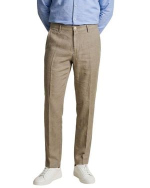 Borghese Linen Casual Trousers - Grey