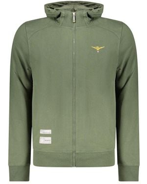 Accademia Militare Blue Cotton Mens Hoodie - Green