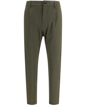 Cruna Bicolour Polyester Casual Trousers - Green