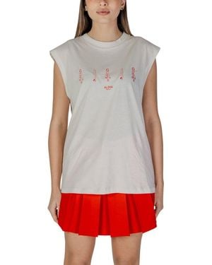 Replay Cream Cotton Tops & T - Gray