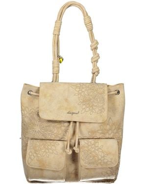 Desigual Beige Polyurethane 's Backpack - Metallic