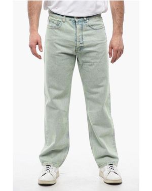 Palm Angels Straight Fit Overdye Logo Denims With Belt Loops 24cm - Gray